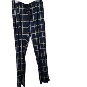 Cuddl Duds Pajama Pants Size XL Blue Plaid With Pockets. New